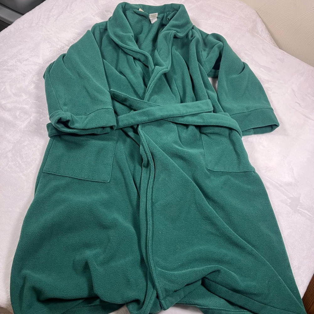 L.L. Bean‎ Forest Green Kids Fleece Robe